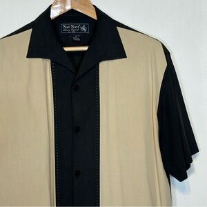 Nat Nast Charcoal and Cream Silk Blend Shirt
